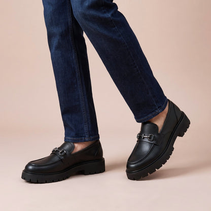 Loafers Herren in Lederoptik mit Chunky Sohle und Schnalle 1