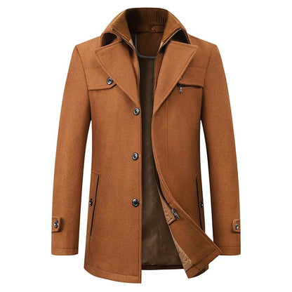 Men Coat Herren, Halblanger Men Mantel mit Reverskragen 2