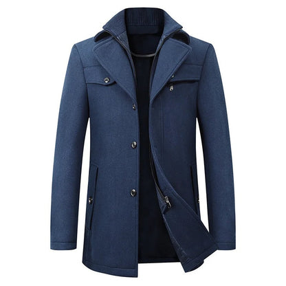 Men Coat Herren, Halblanger Men Mantel mit Reverskragen 5