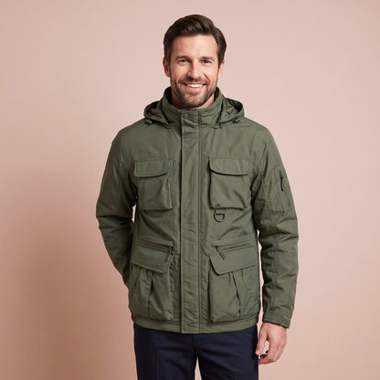 Men Coat Herren, Wasserdicht Mantel mit Kapuze und Taschen 1