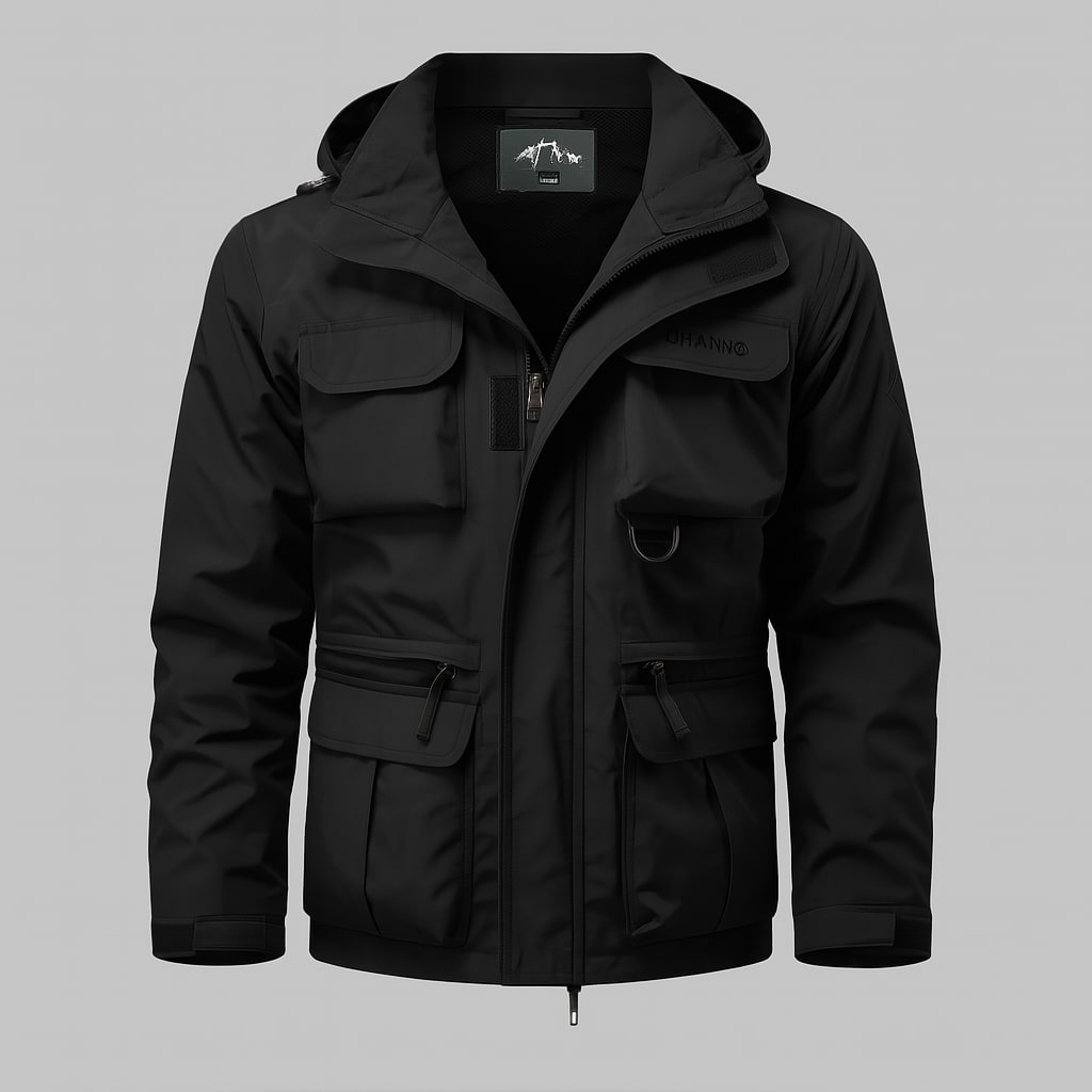 Men Coat Herren, Wasserdicht Mantel mit Kapuze und Taschen 3