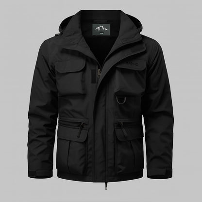 Men Coat Herren, Wasserdicht Mantel mit Kapuze und Taschen 3