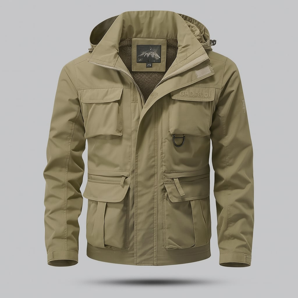 Men Coat Herren, Wasserdicht Mantel mit Kapuze und Taschen 4