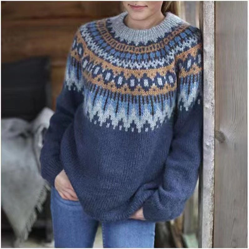 Norweger Pullover für Damen in Dunkelblau
