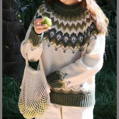 Norweger Pullover für Damen in Grün