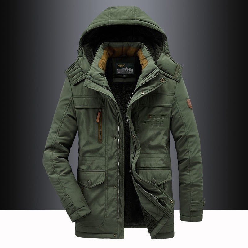 Parka Herren mit Kapuze, warm gefüttert und winddicht 4