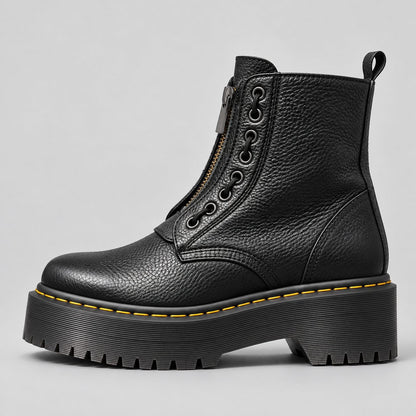 Seitenansicht der schwarzen Plateau Stiefelette 4