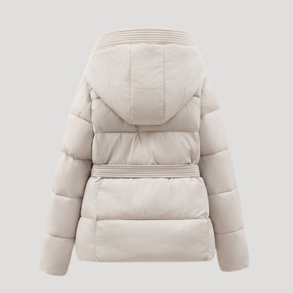 Puffer Jacket Damen mit Kapuze und Gürtel, Steppjacke 6