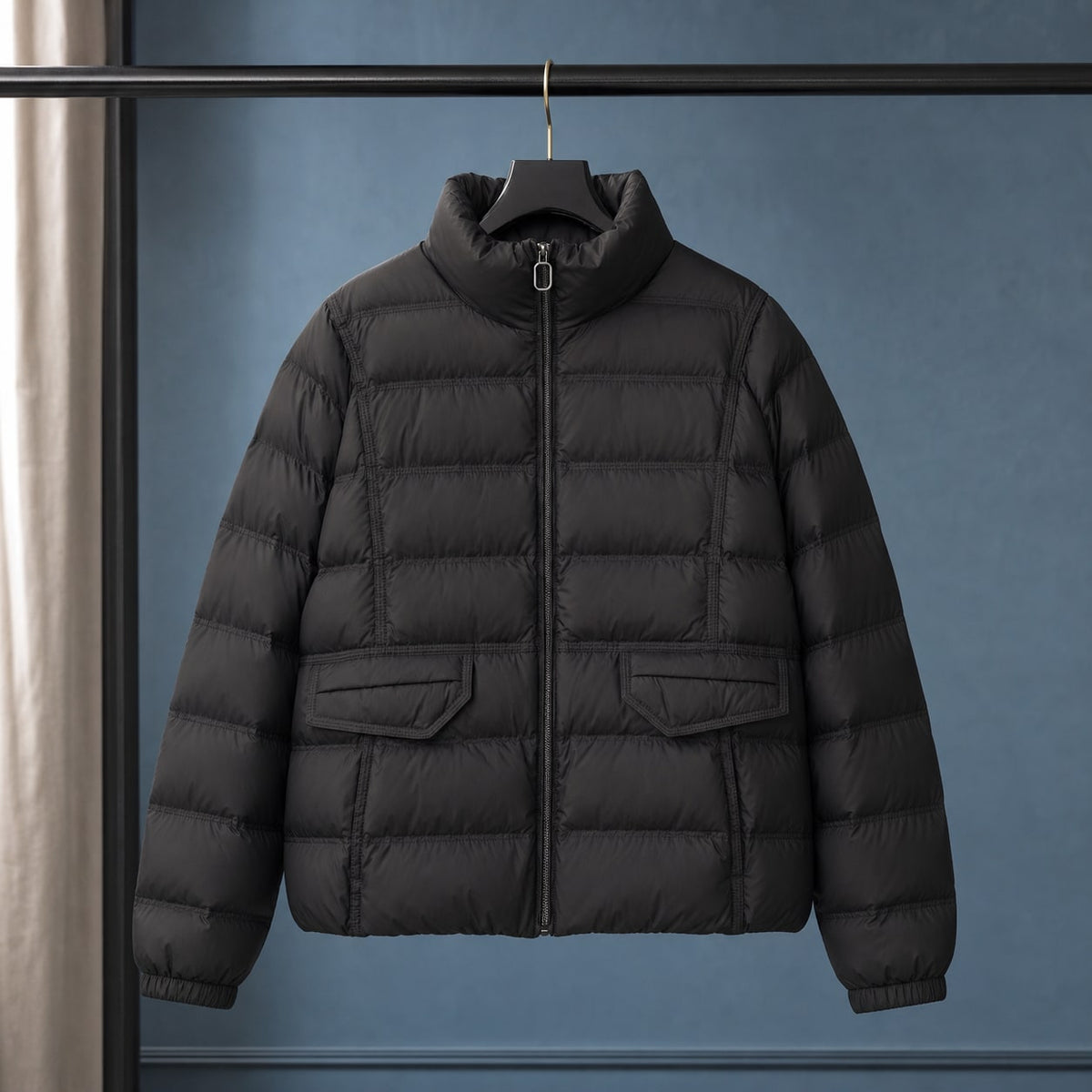 Kurze Puffer Jacket für Damen mit Stehkragen, Ansicht 1