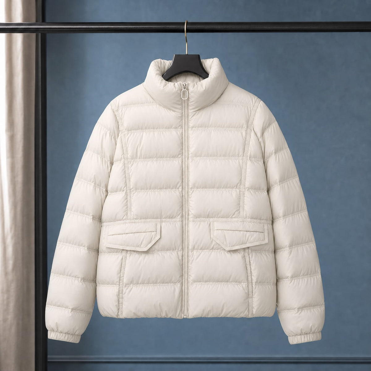 Kurze Puffer Jacket für Damen mit Stehkragen, Ansicht 3