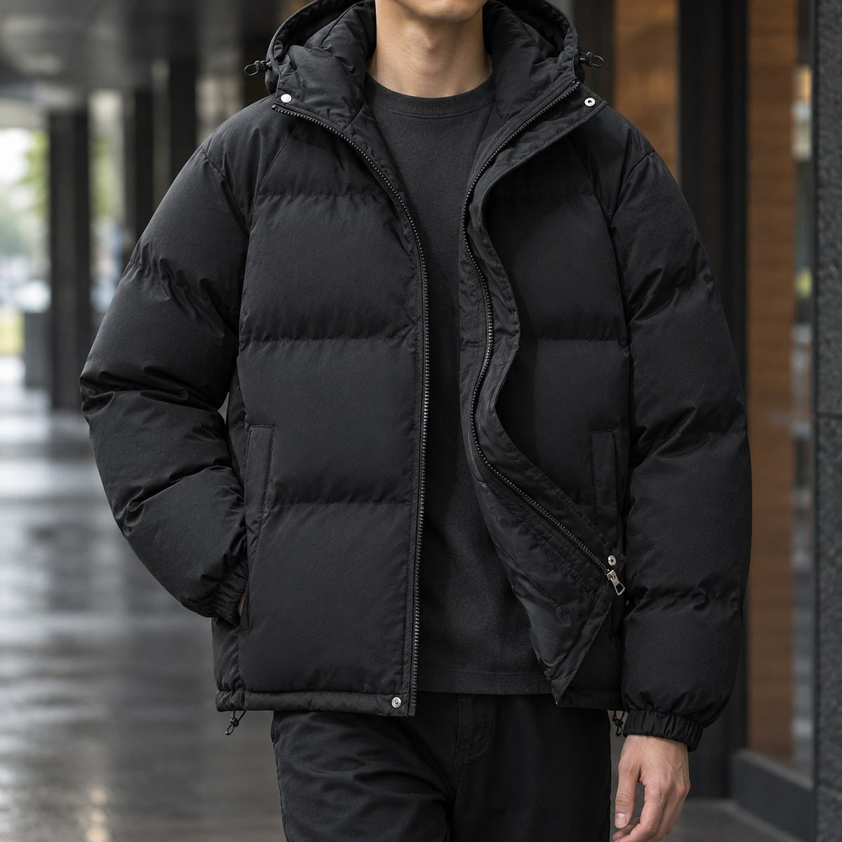 Puffer Jacket für Herren mit Kapuze, Ansicht 1