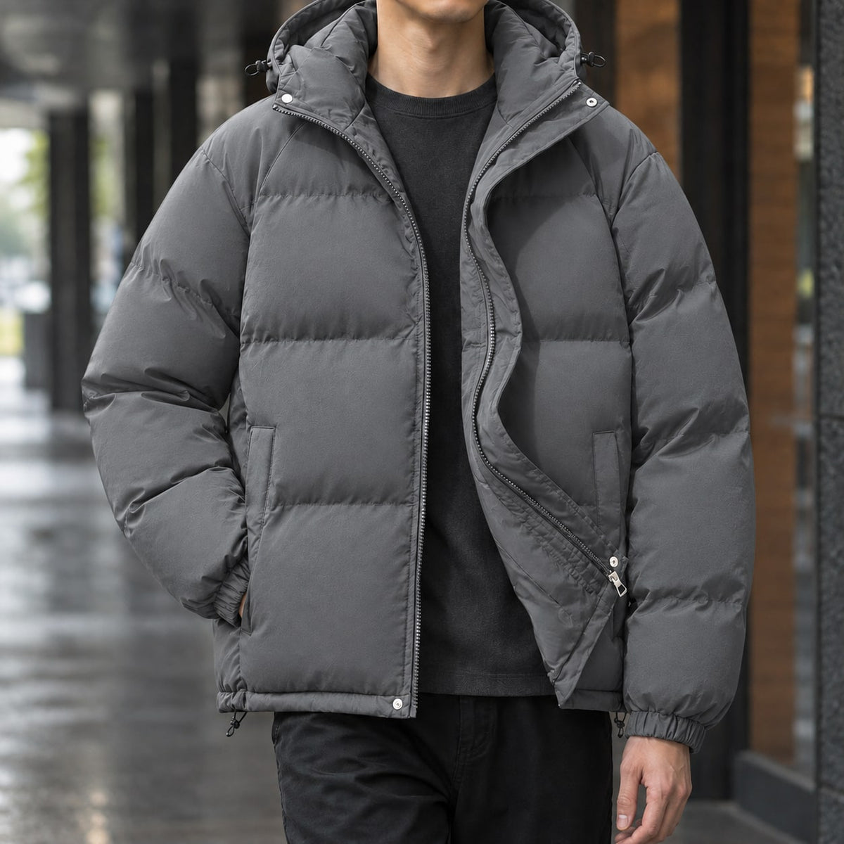Puffer Jacket für Herren mit Kapuze, Ansicht 7