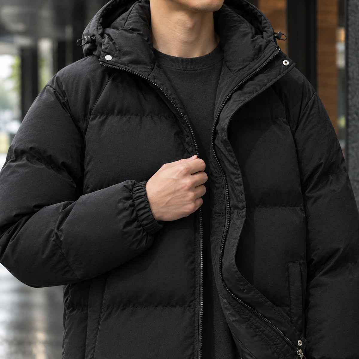 Puffer Jacket für Herren mit Kapuze, Ansicht 2