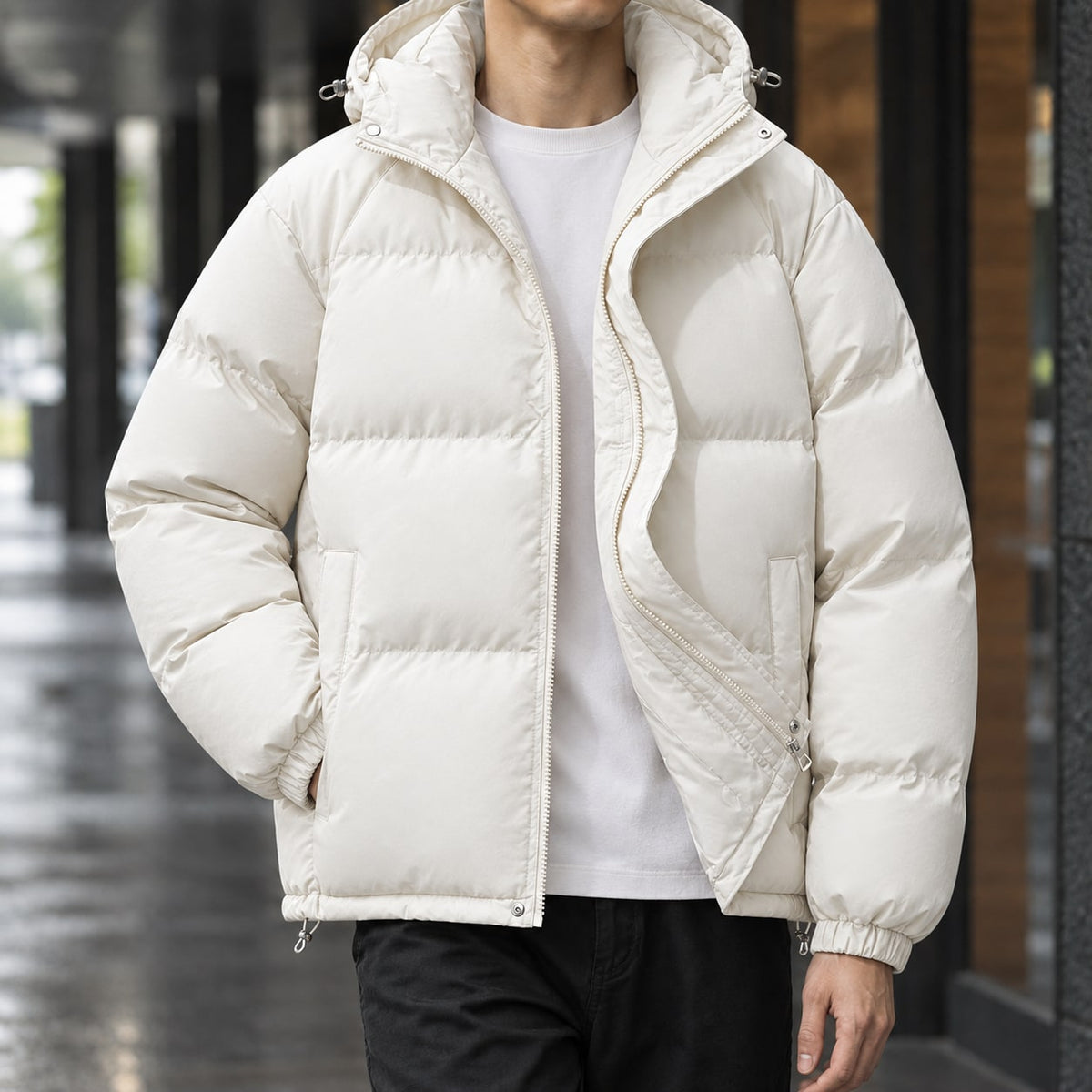 Puffer Jacket für Herren mit Kapuze, Ansicht 3