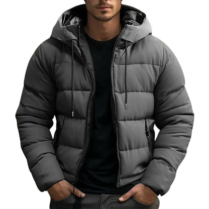 Puffer Jacket Herren mit Kapuze, Warme Daunenjacke 3