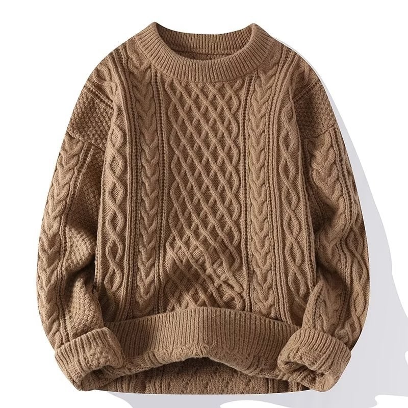 Pullover Damen mit Zopfmuster, klassischer Strickpullover 2