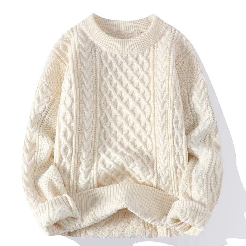 Pullover Damen mit Zopfmuster, klassischer Strickpullover 3