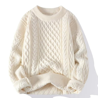Pullover Damen mit Zopfmuster, klassischer Strickpullover 3