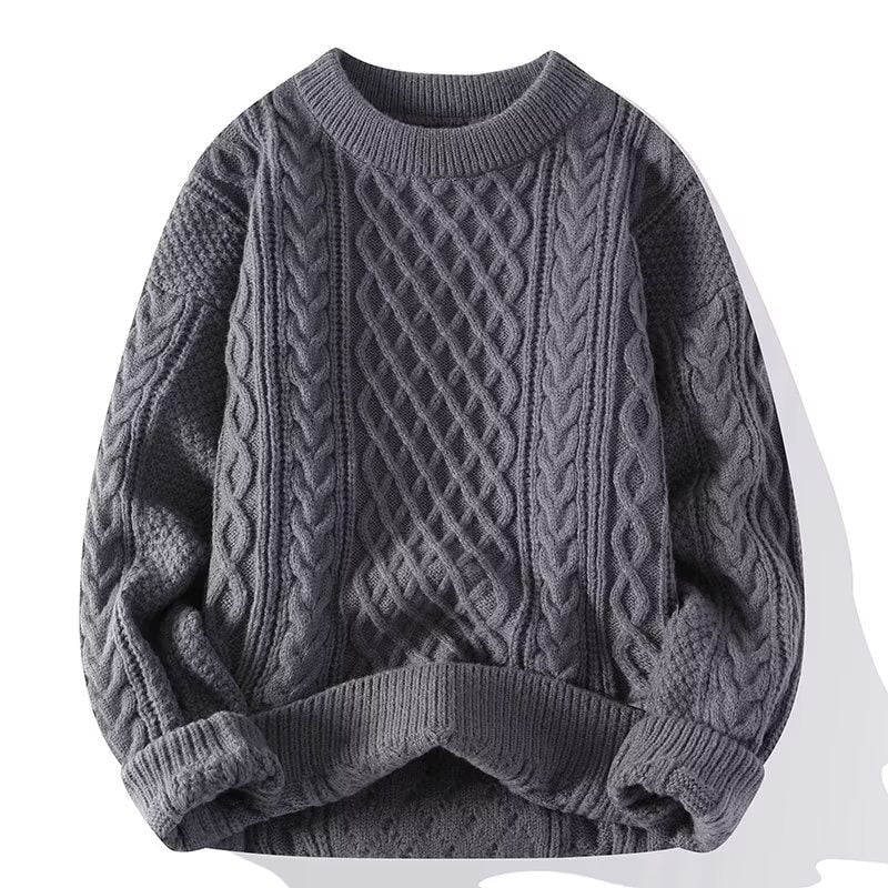 Pullover Damen mit Zopfmuster, klassischer Strickpullover 5