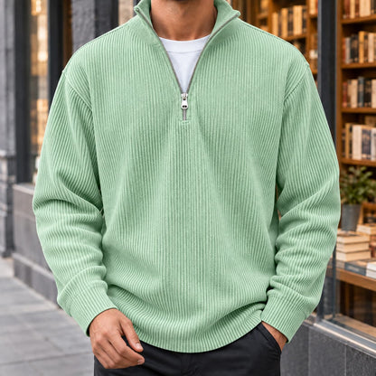 Gerippter Quarter Zip Sweater für Herren, Ansicht 7