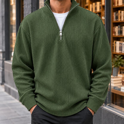 Gerippter Quarter Zip Sweater für Herren, Ansicht 6