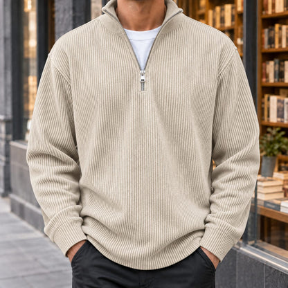 Gerippter Quarter Zip Sweater für Herren, Ansicht 5