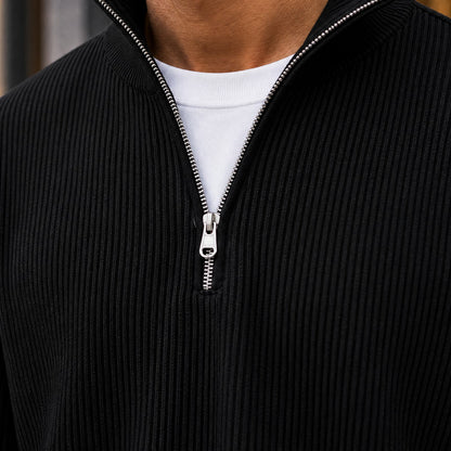 Gerippter Quarter Zip Sweater für Herren, Ansicht 2