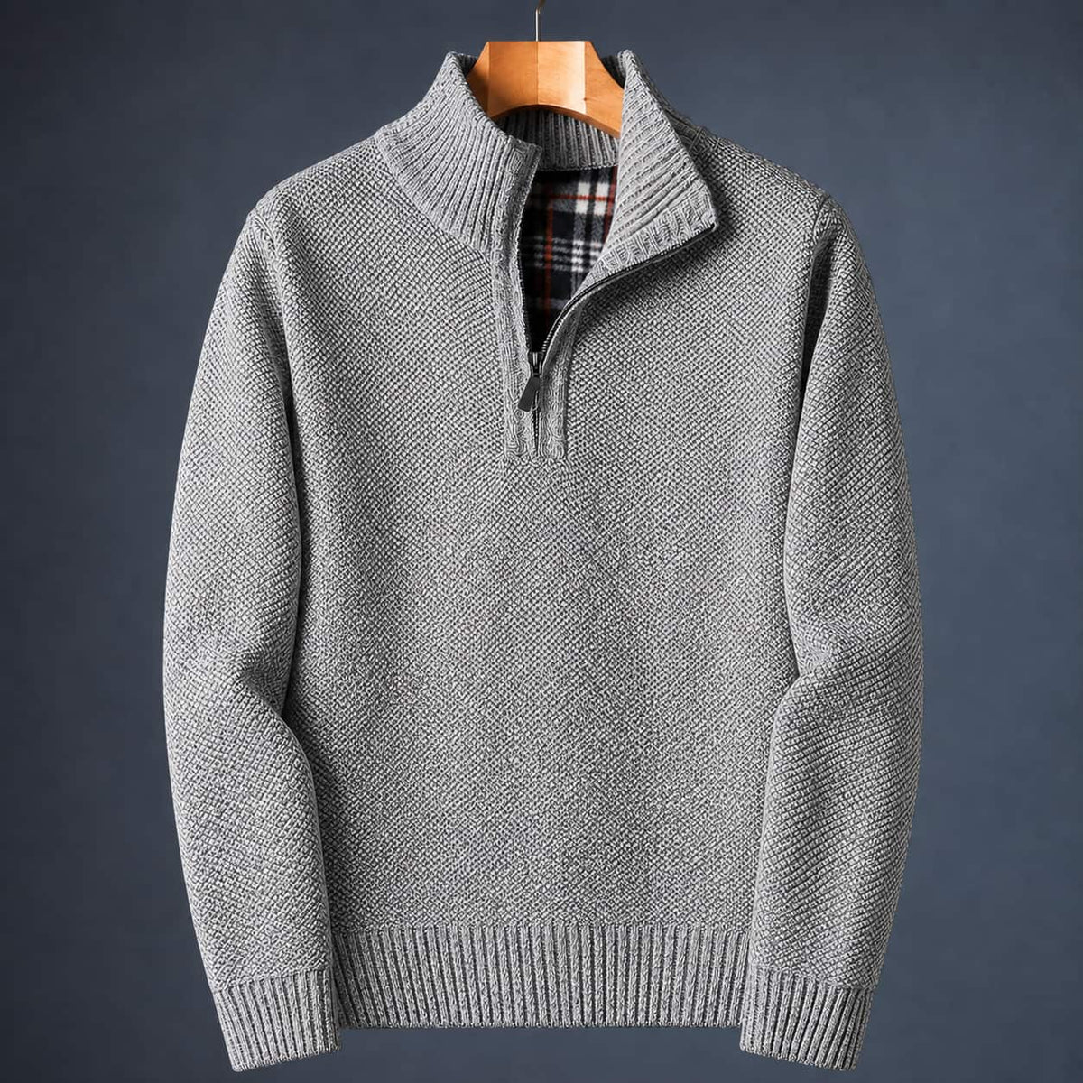 Quarter Zip Sweater für Herren aus Grobstrick, Ansicht 5