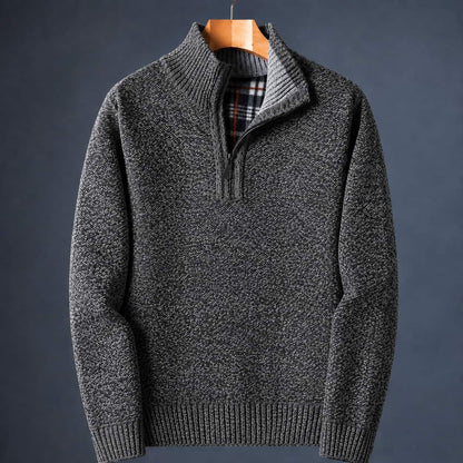 Quarter Zip Sweater für Herren aus Grobstrick, Ansicht 3