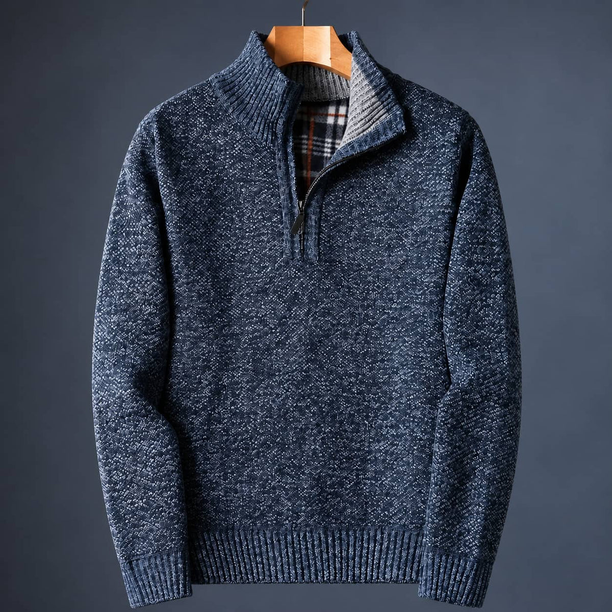 Quarter Zip Sweater für Herren aus Grobstrick, Ansicht 1