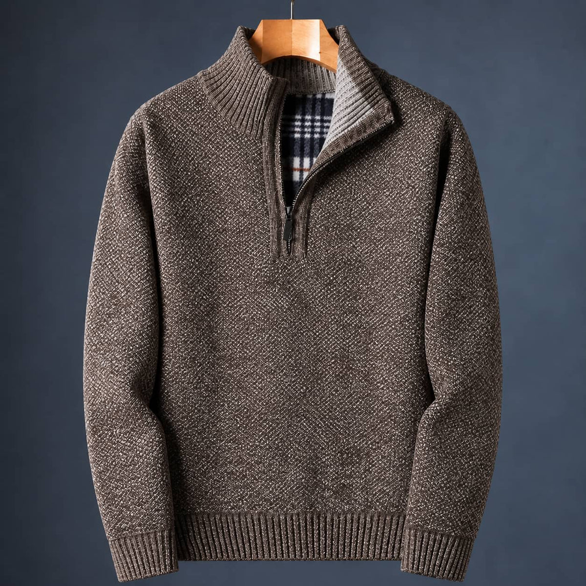 Quarter Zip Sweater für Herren aus Grobstrick, Ansicht 4