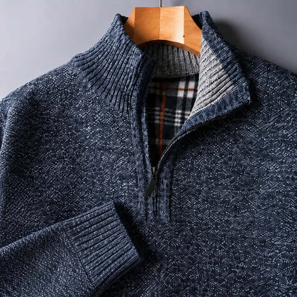 Quarter Zip Sweater für Herren aus Grobstrick, Ansicht 2