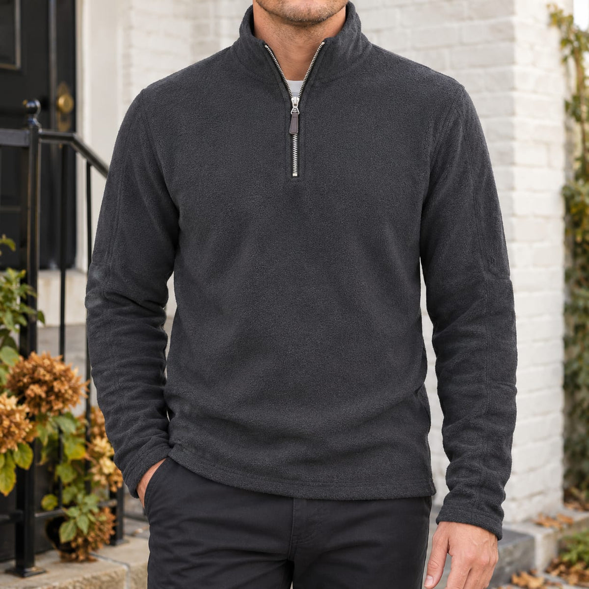 Quarter Zip Sweater für Herren mit Viertelreißverschluss, Ansicht 1