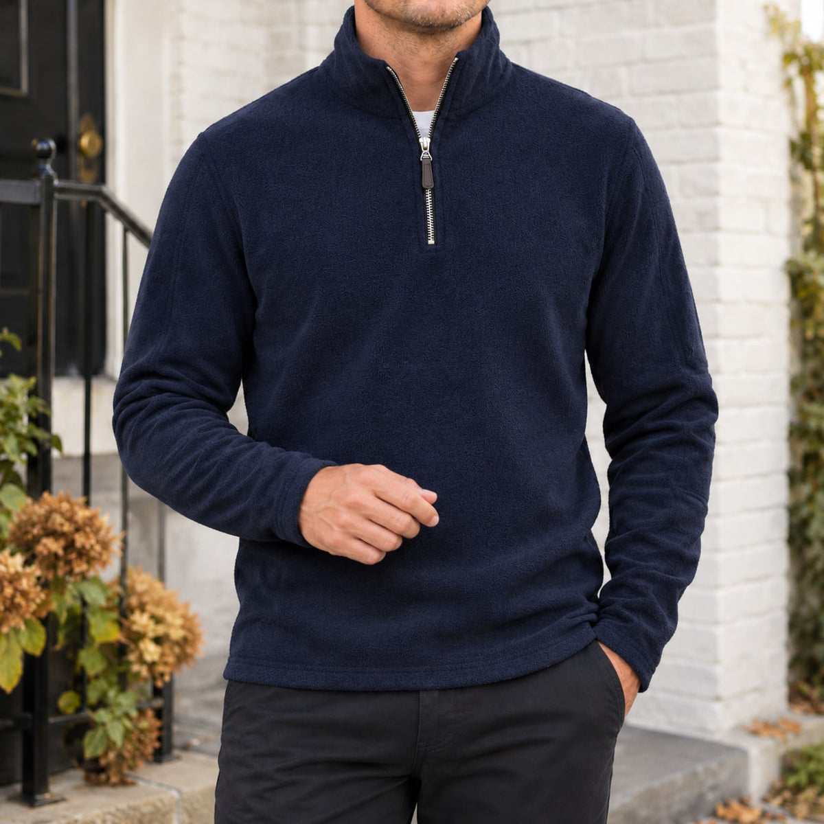 Quarter Zip Sweater für Herren mit Viertelreißverschluss, Ansicht 4