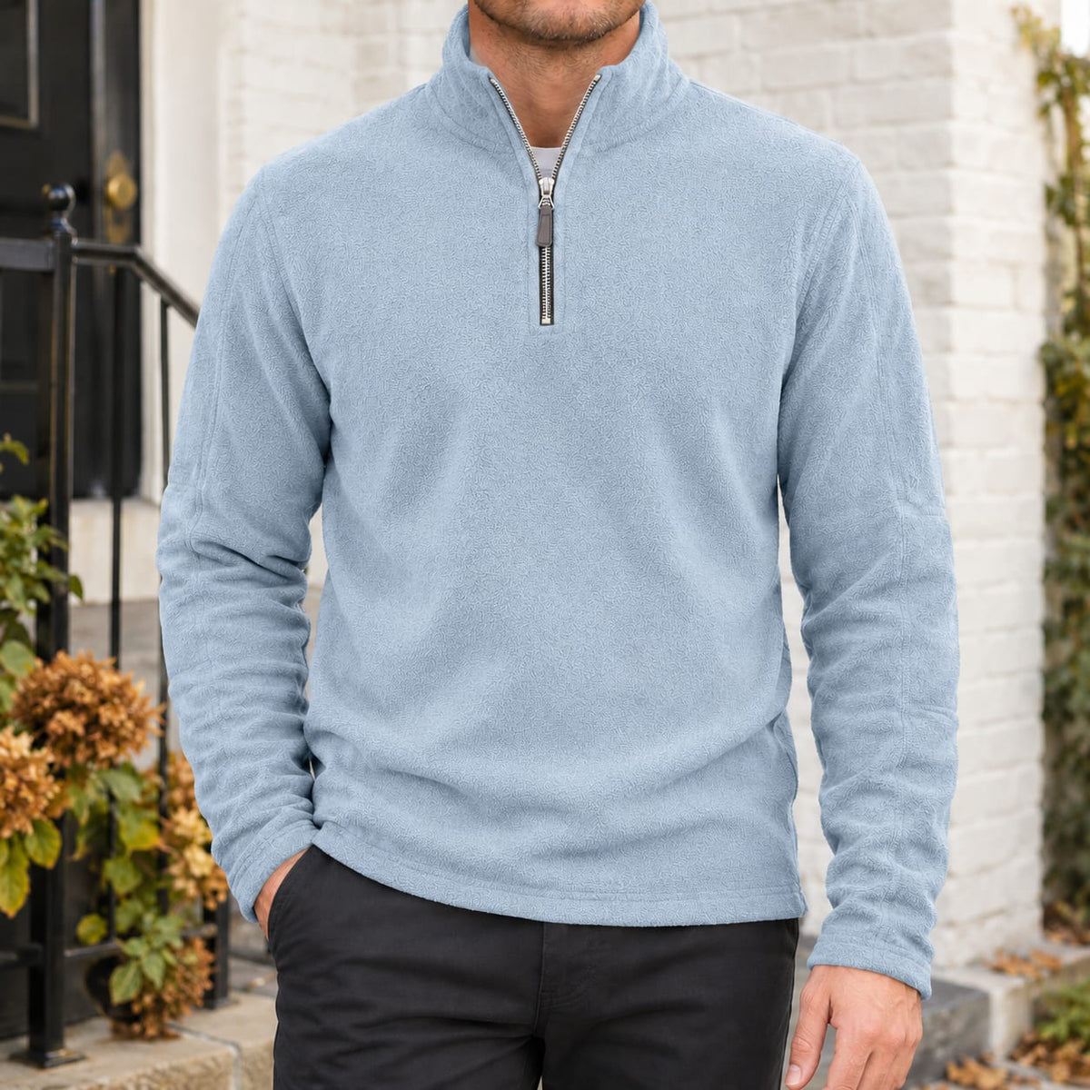 Quarter Zip Sweater für Herren mit Viertelreißverschluss, Ansicht 5