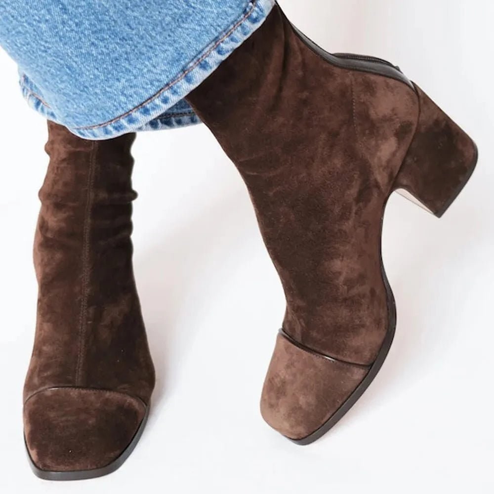 Stiefeletten Damen aus Wildleder in Braun