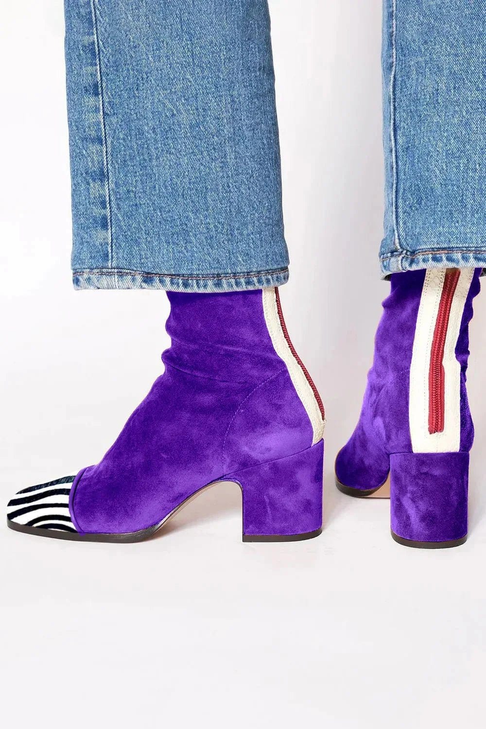 Stiefeletten Damen aus Wildleder in Lila