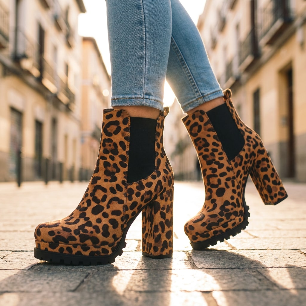 Leoparden Stiefeletten Seitenansicht 4