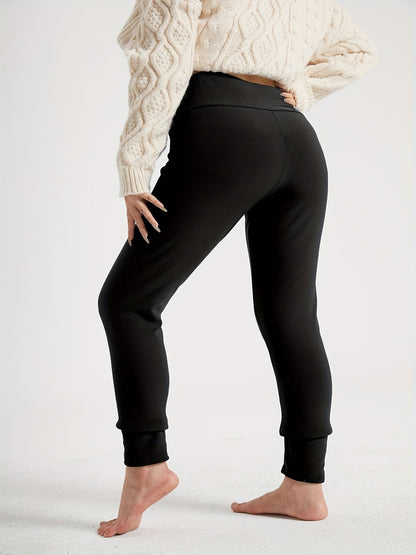 Thermo Leggings Damen in Schwarz, Rückansicht