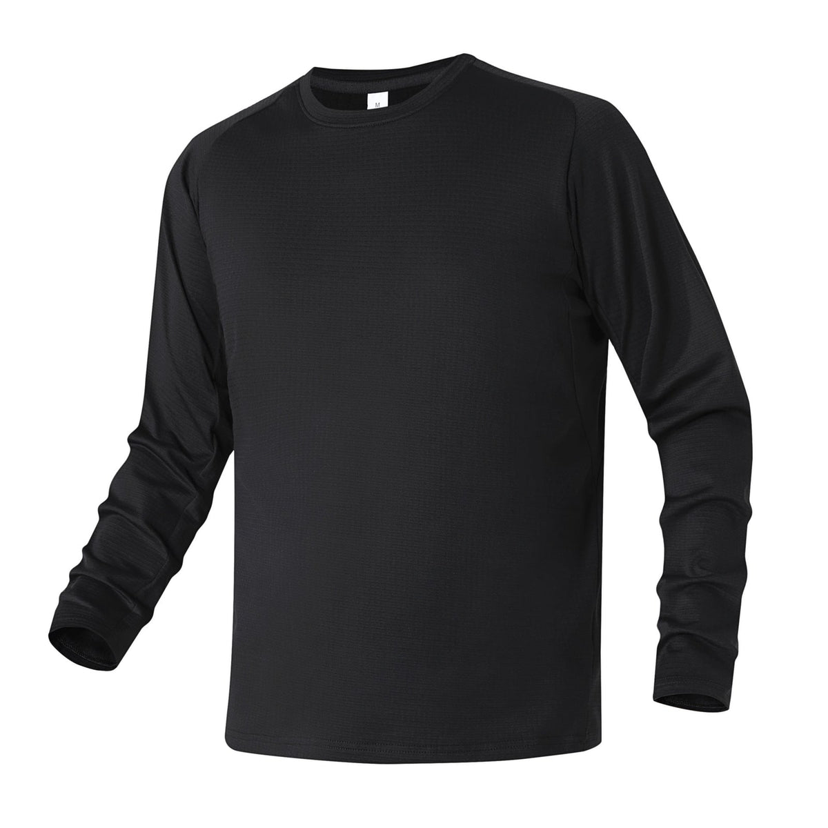 Thermo Shirt Langarm für Herren mit Waffelstruktur in Schwarz