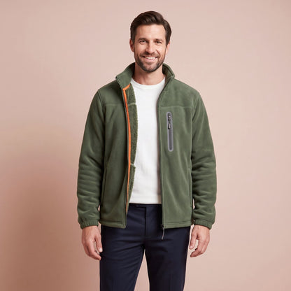 Thermojacke Herren, Winddichte Fleecejacke mit Teddyfutter 1