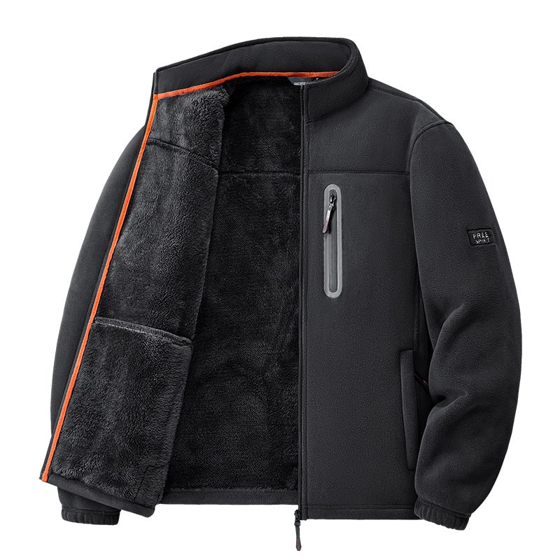 Thermojacke Herren, Winddichte Fleecejacke mit Teddyfutter 3