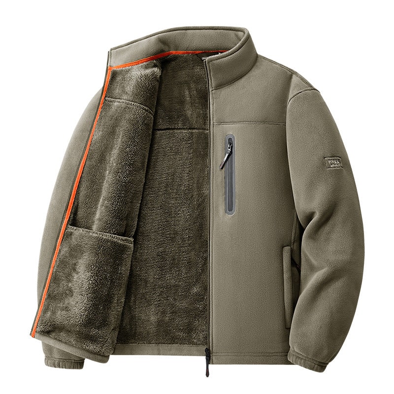 Thermojacke Herren, Winddichte Fleecejacke mit Teddyfutter 5