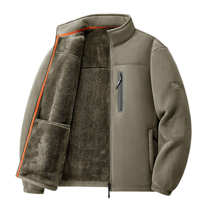 Thermojacke Herren, Winddichte Fleecejacke mit Teddyfutter 5