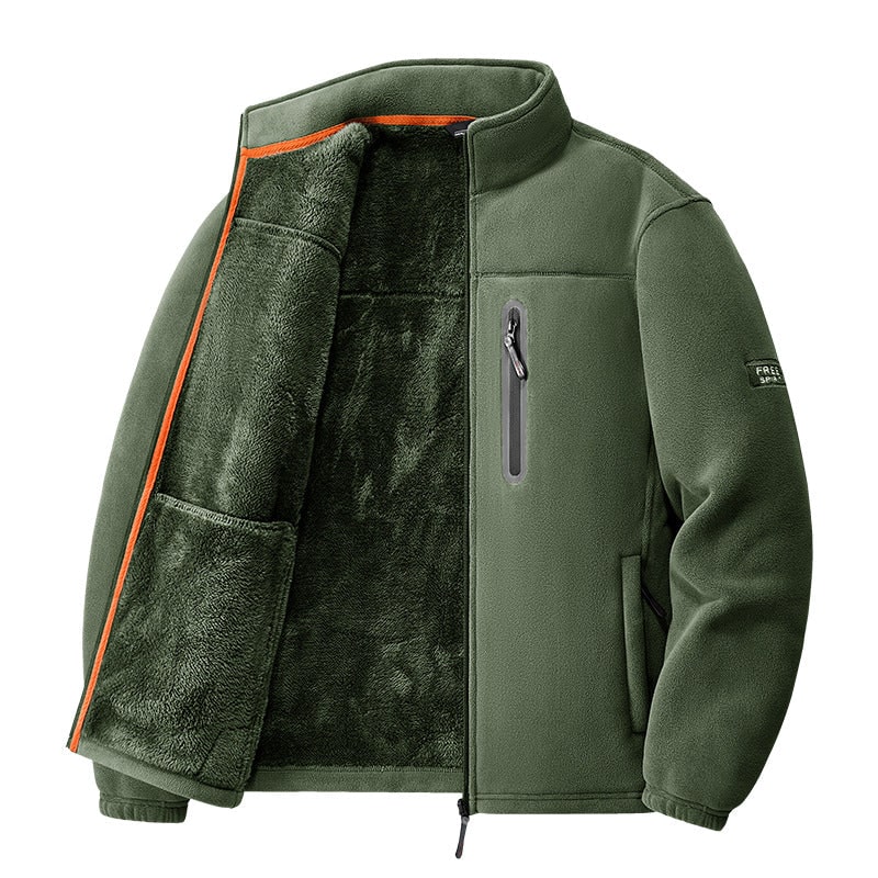 Thermojacke Herren, Winddichte Fleecejacke mit Teddyfutter 2
