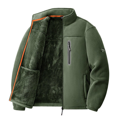 Thermojacke Herren, Winddichte Fleecejacke mit Teddyfutter 2