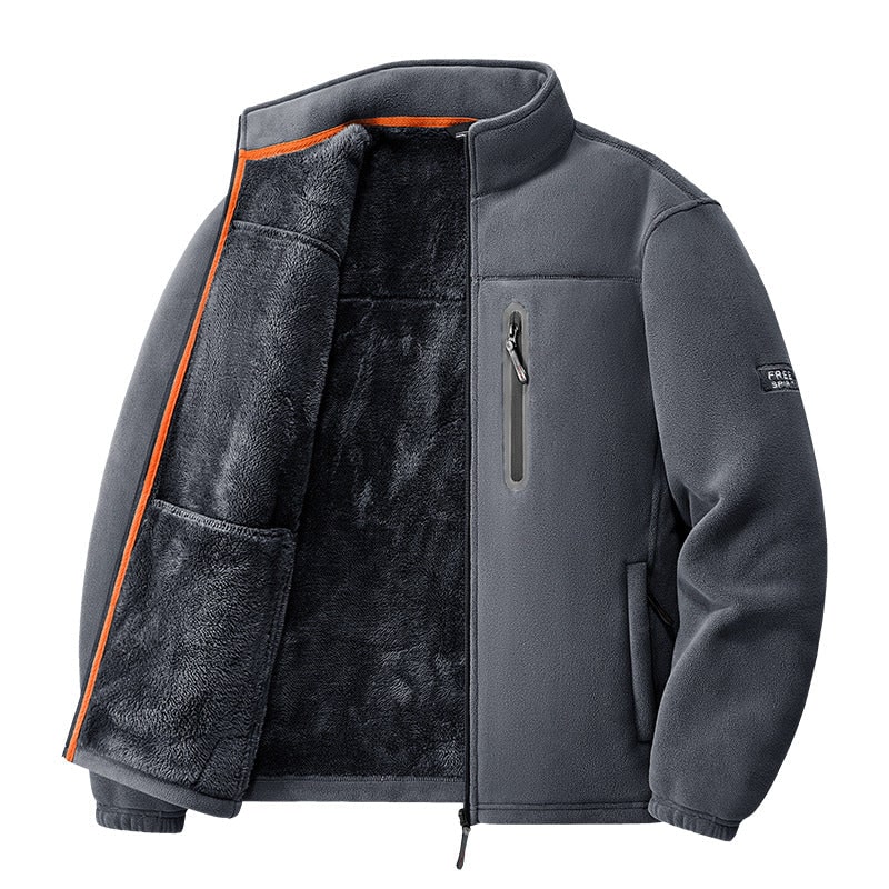 Thermojacke Herren, Winddichte Fleecejacke mit Teddyfutter 4