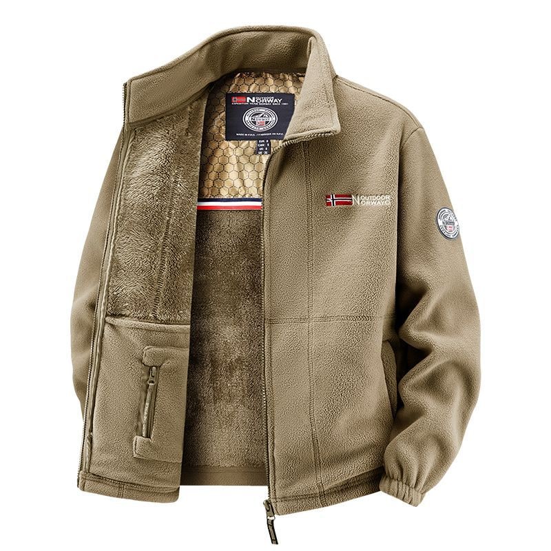 Thermojacke Herren mit Teddyfutter, Warme Fleecejacke 3
