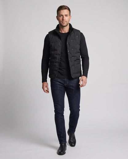 Thermojacke Weste Herren, Steppweste mit Teddyfutter 2