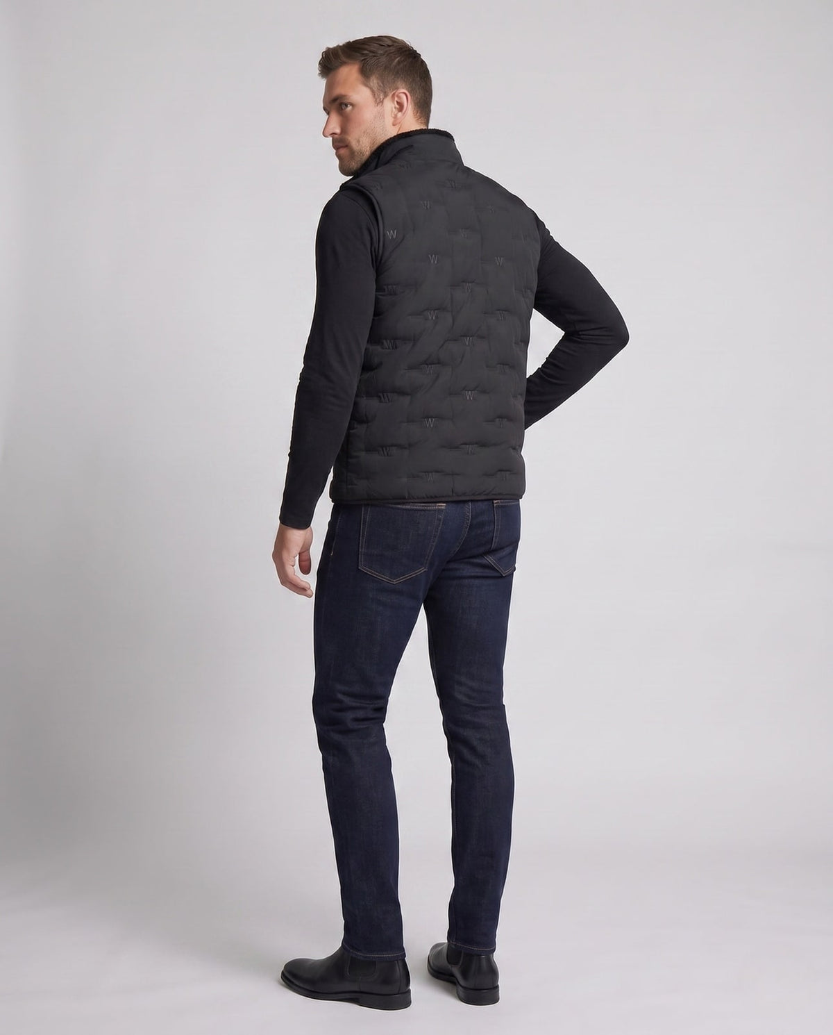 Thermojacke Weste Herren, Steppweste mit Teddyfutter 3